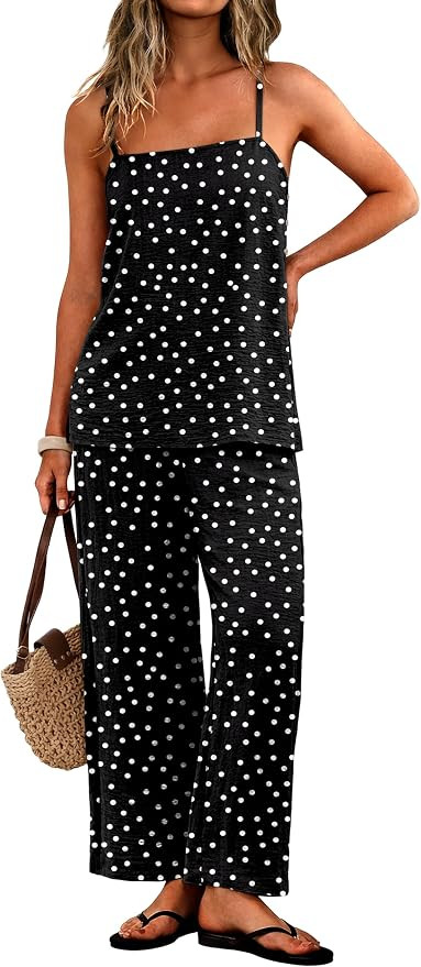 IWOLLENCE Womens 2 Piece Tank Top and Pants Matching Sets | Amazon (US)