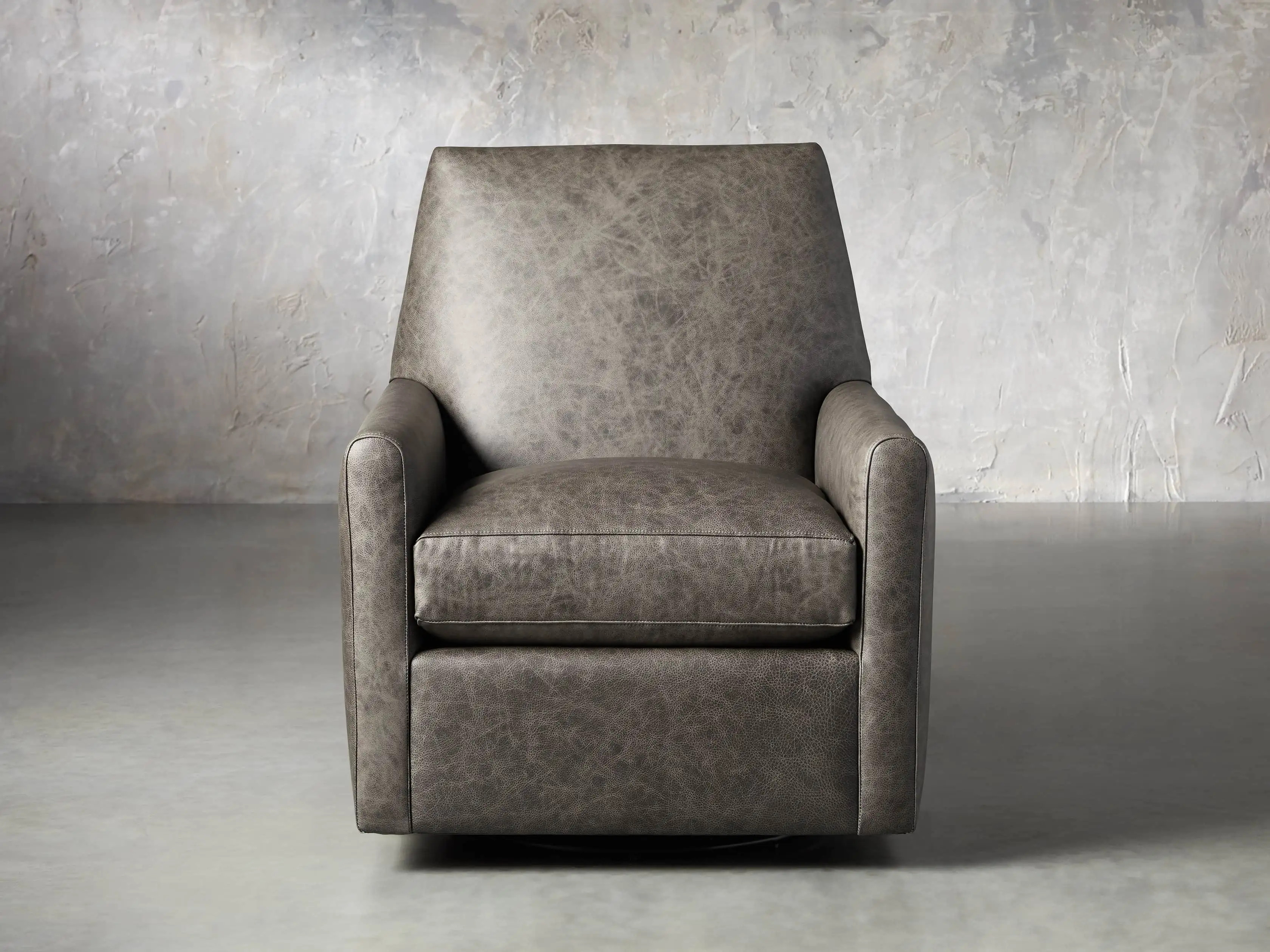 Harvey Leather Swivel Glider | Arhaus