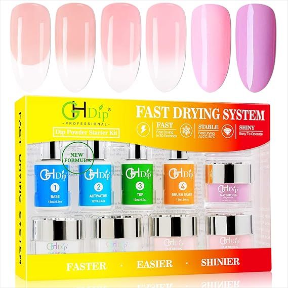 Dip Powder Nail Kit Acrylic Nail Dip Powder Kit G641 (5 French color) | Amazon (US)