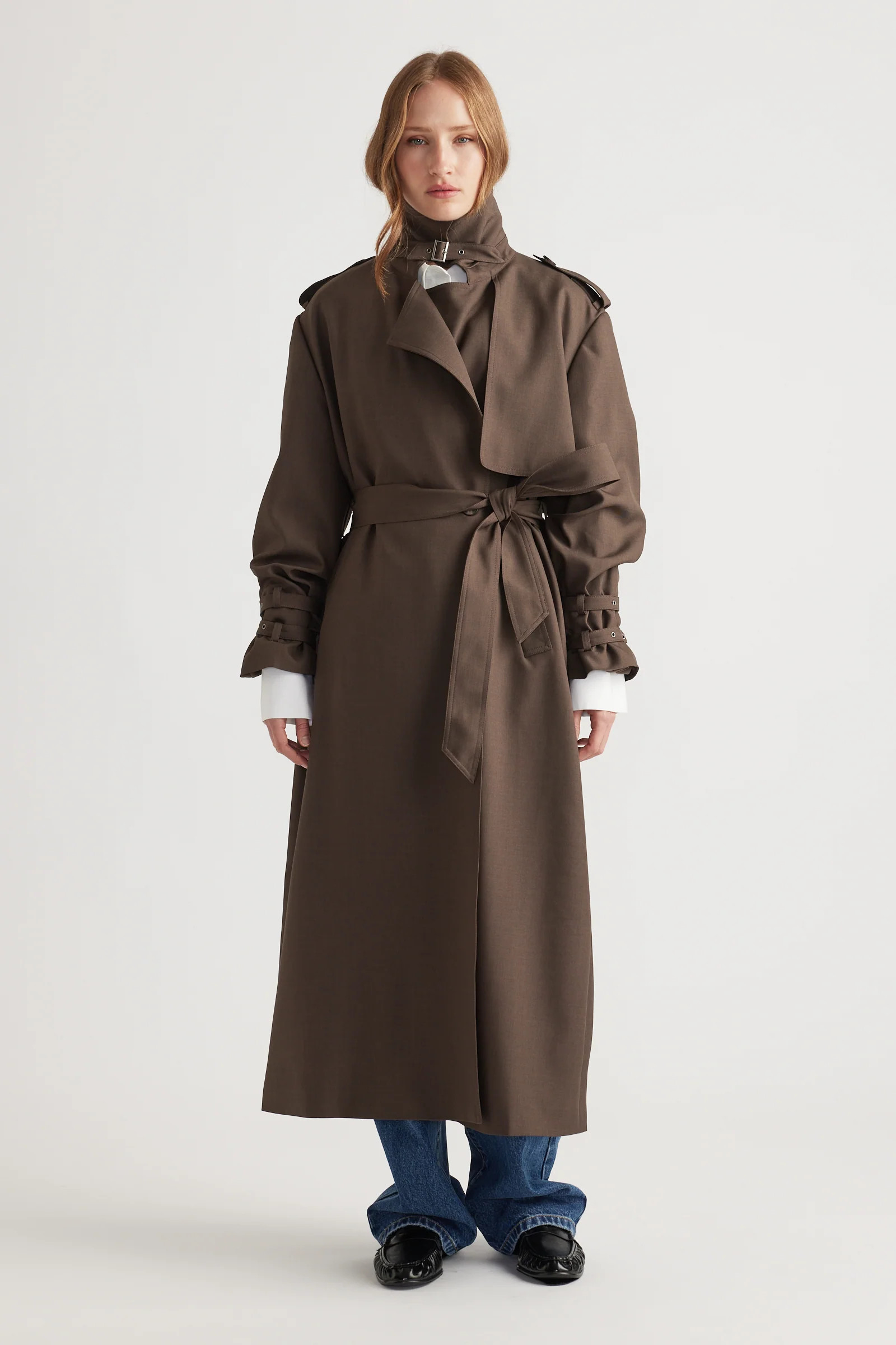 Esther Trench Coat - Deep Taupe | DECJUBA