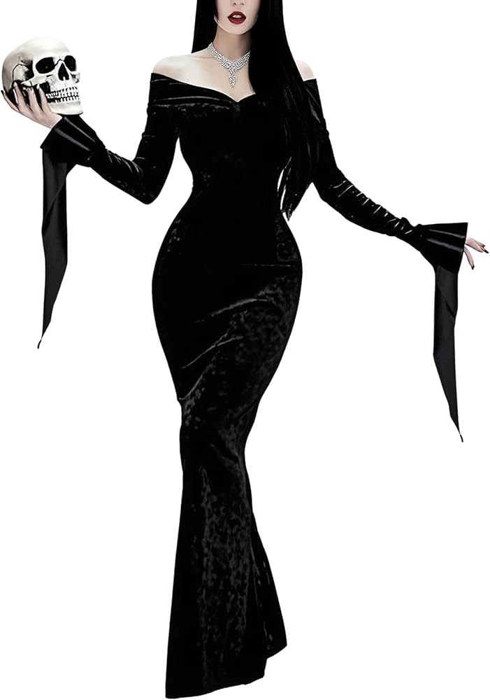 LUYANA Halloween Costumes Women Off Shoulder Maxi Long Dresses Gothic Dress | Amazon (CA)