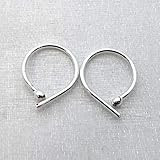 Sterling Silver Hoop Earrings. Tiny Silver Hoops. Sterling Sleeper Hoops. | Amazon (US)