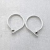 Sterling Silver Hoop Earrings. Tiny Silver Hoops. Sterling Sleeper Hoops. | Amazon (US)