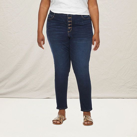 a.n.a-Plus Womens High Rise Button Fly Skinny Jean | JCPenney