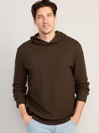 Waffle-Knit Pullover Hoodie for Men | Old Navy (US)