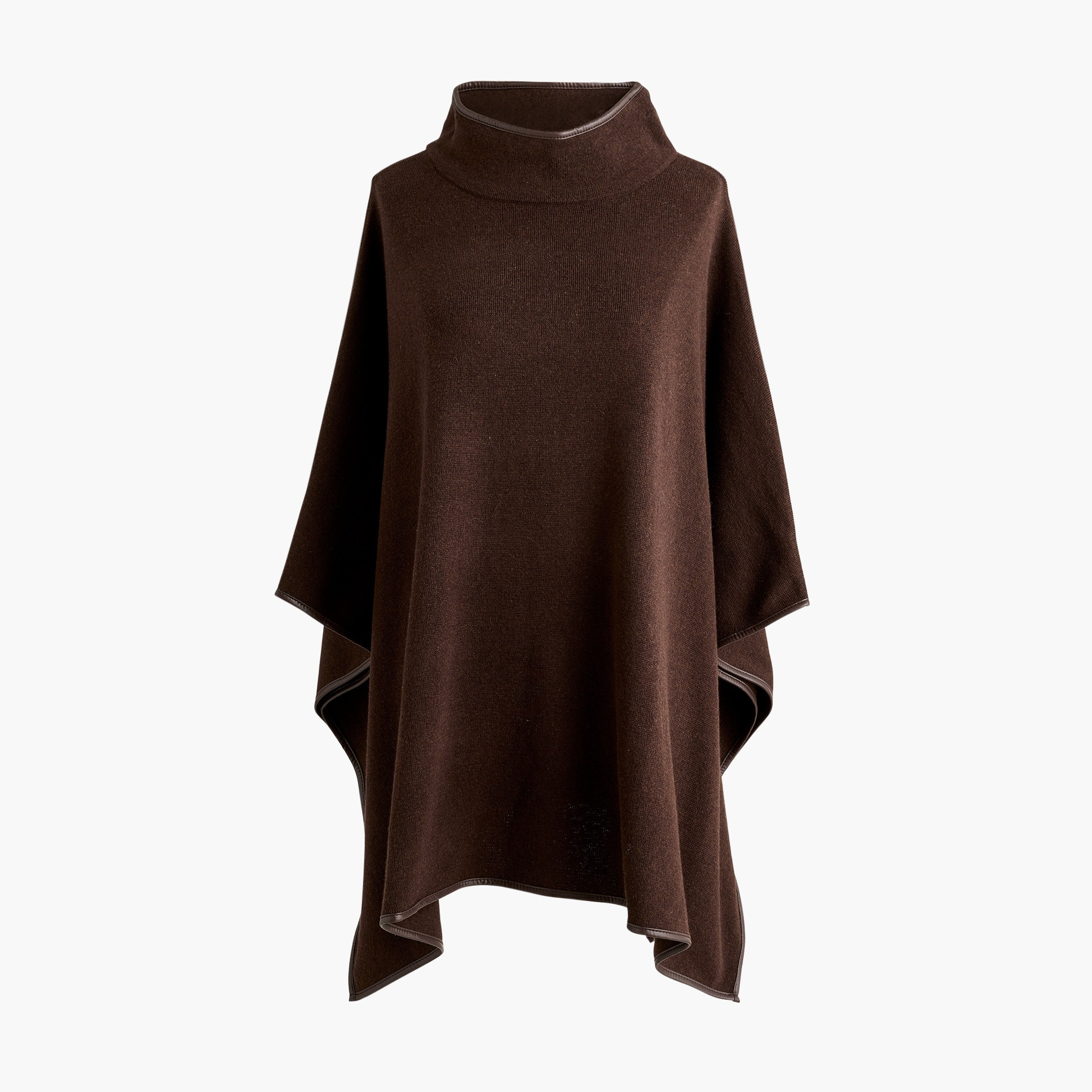 Faux leather-trimmed poncho | J.Crew Factory