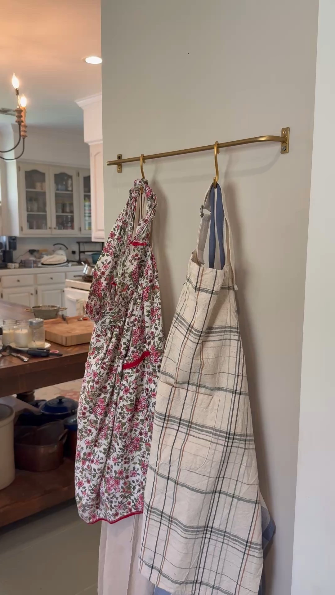 A collection of brass rails with endless hanging possibilities! 
kitchen, cottage kitchen 

#LTKHome