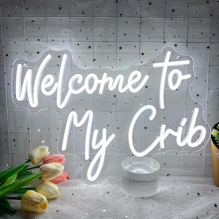 Welcome to My Crib Neon Sign Dimmable Welcome Light Up Signs for Wall Decor | Amazon (US)