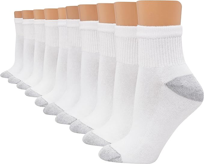 Hanes Women's Value, Ankle Soft Moisture-Wicking Socks, Available in 10 and 14-Packs | Amazon (US)