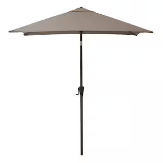 CorLiving 9 ft. Steel Market Square Tilting Patio Umbrella in Sand Grey PPU-330-U - The Home Depo... | The Home Depot