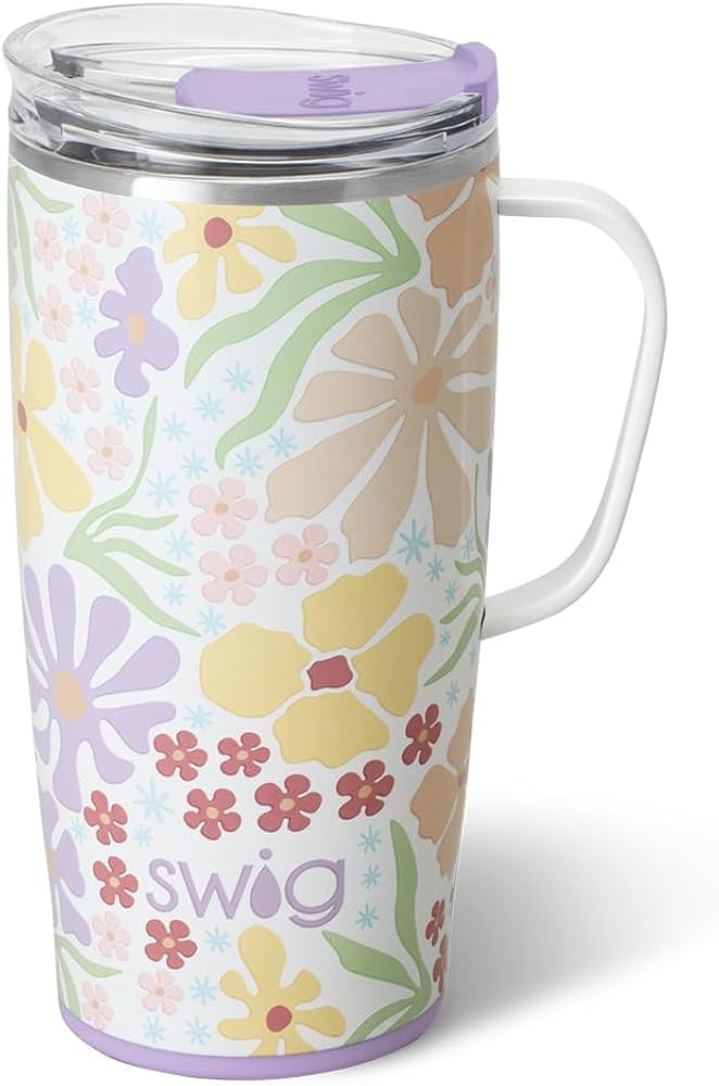 Swig Life 22oz Travel Mug, Insulated Tumbler with Handle and Lid, Cup Holder Friendly, Dishwasher... | Amazon (US)