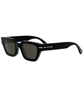 FENDI Unisex Selleria 50mm Rectangle Sunglasses - Shiny Black/Brown | Dillard's