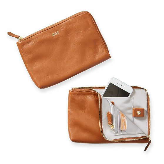 Leather Commute Zipper Pouch | Mark and Graham