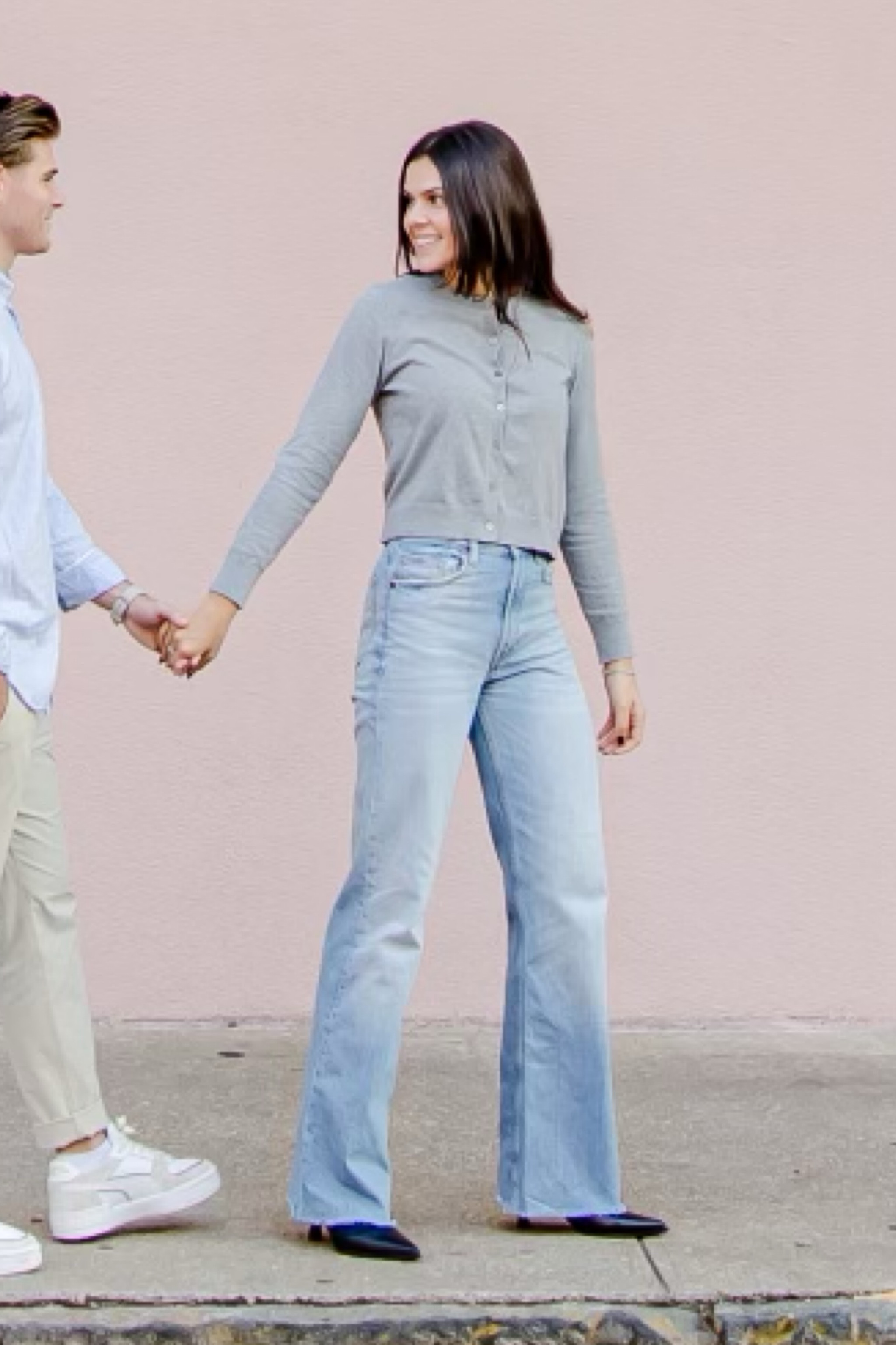 Fall Outfit / Fall Transition Outfit - Old Navy Cardigan, Zara Jeans, Circus NY by Sam Edelman kitten-heel pointed-toe booties 