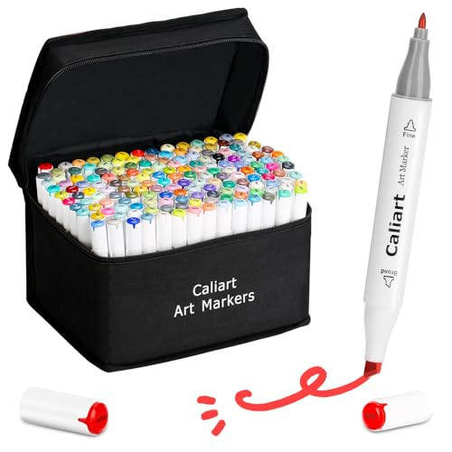 Caliart Markers, 168 Colors Dual Tip Art Markers Sketch Pens Permanent Alcohol Based, with Case for Adults Artists Drawing Illustration Sketching Coloring | Amazon (US)