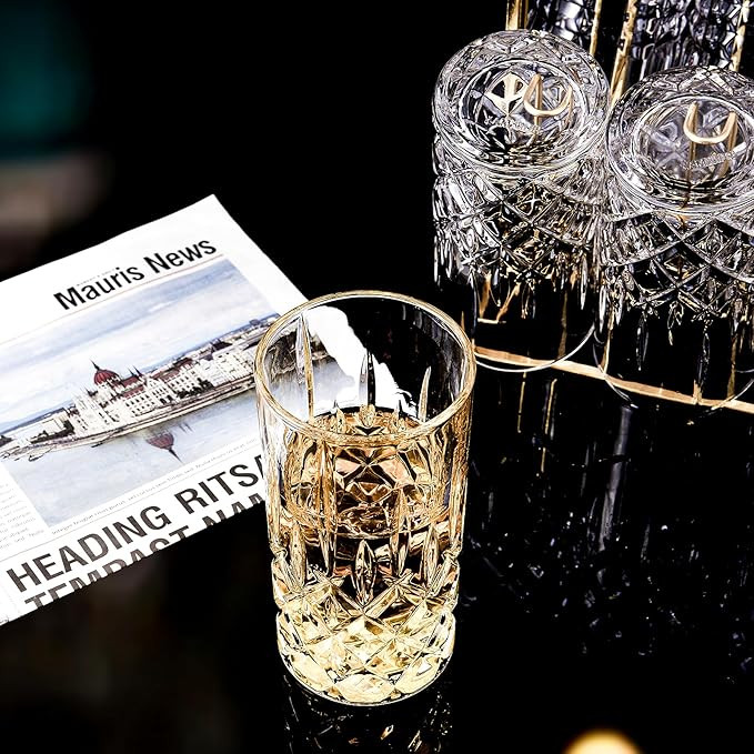 Highball Glasses Collins Tall Beverage Set of 6, 14 Ounce Cups Glassware for Drinks, Water, Beer,... | Amazon (US)