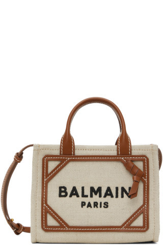 Off-White & Tan Mini B-Army Shopper Bag | SSENSE