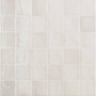 Zellige Neo Gesso Glossy 4 in. x 4 in. Glazed Ceramic Undulated Wall Tile (7.98 sq. ft./case) | The Home Depot