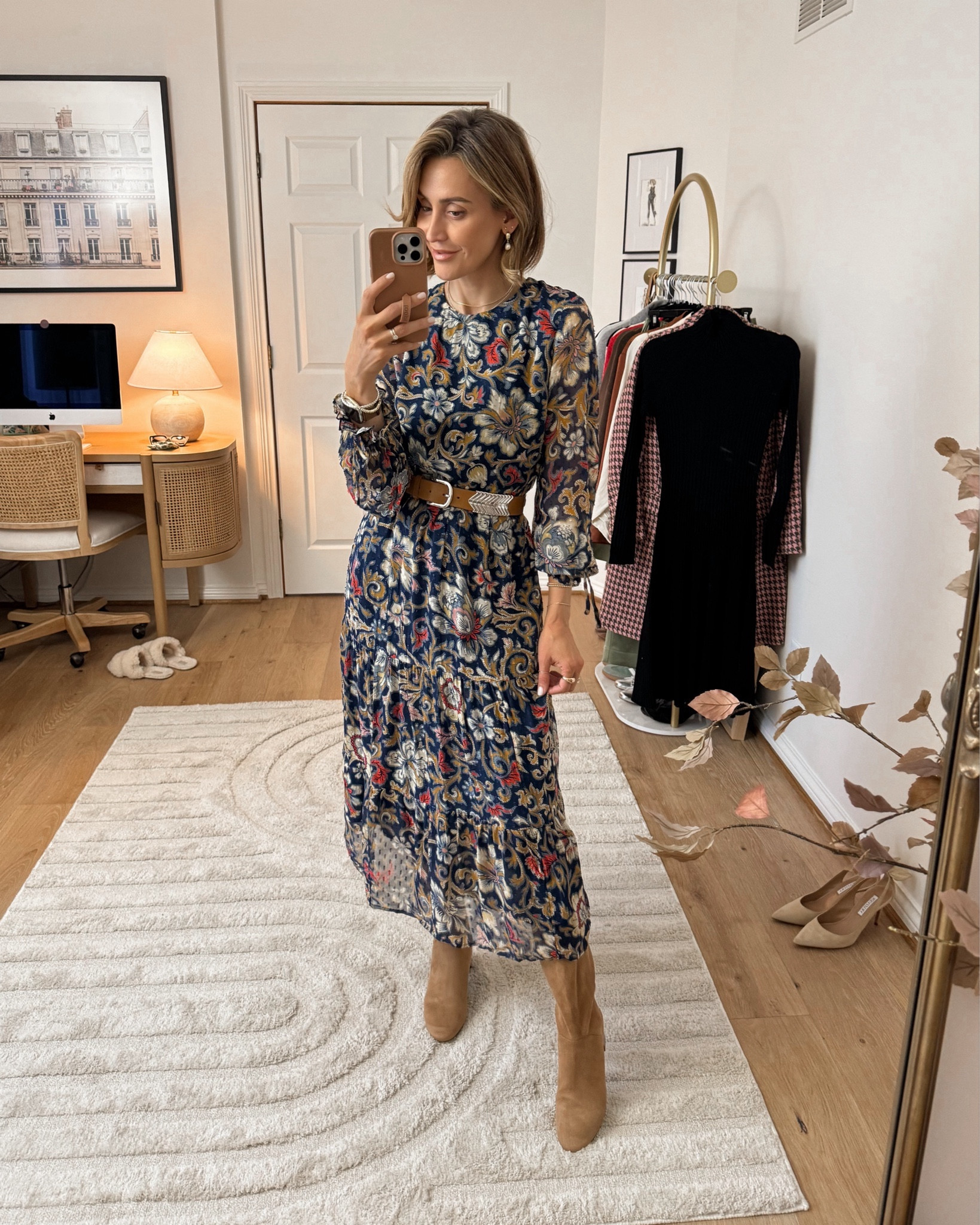 knee length dresses for ladies AURORA MIDI DRESS – American Marie