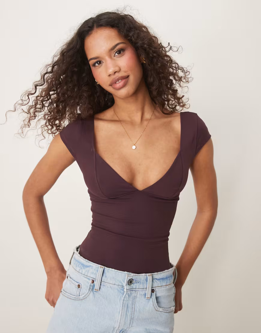 Free People duo corset cami top in grape-Red | ASOS (Global)