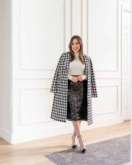 Holiday black and white outfit idea! Love this sequin skirt, white turtleneck top and houndstooth coat. They look amazing paired with these statement bow pumps



#LTKHoliday #LTKshoecrush #LTKsalealert