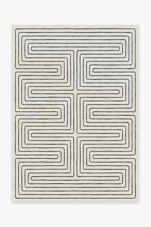 Jonathan Adler Labyrinth Black & Ivory Rug | Ruggable