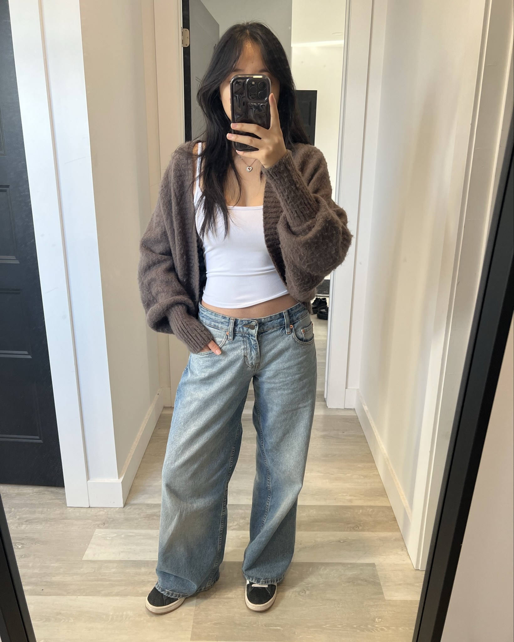 can’t link all the items but i’ll put the details here:

jeans: motel rocks low rise roomy jeans in vintage bleach ( took W24 L30)

outfit 1: tank ( tank air ), cardigan ( motel rocks : pasha brushed knit shrug cardigan )

outfit 2: sweater (brandy melville)

outfit 3: sweater (L.L bean), scarf (lewkin)

outfit 4: top ( brandy melville rue plaid top)