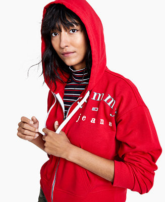 Tommy Jeans Zip-Up Hoodie & Reviews - Tops - Women - Macy's | Macys (US)
