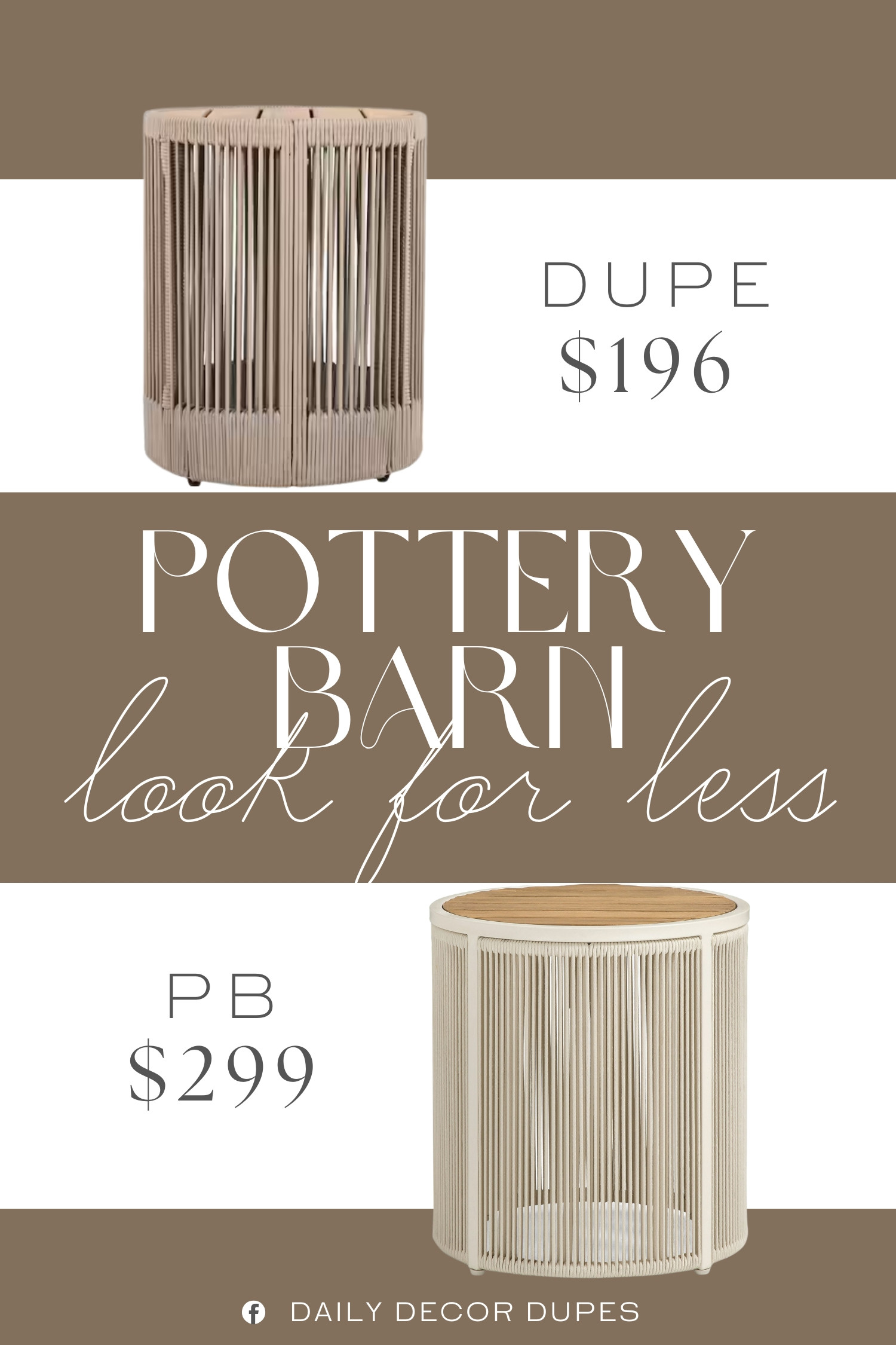 Inspired Pottery Barn Outdoor Side Table. Outdoor Accent Table. Patio Side Table. Woven Outdoor Table. Rope Woven Side Table. Rattan Accent Table. Handwoven Rope Table. Round Rope Side Table. Garden Lounge Table. Boho Outdoor Table. 

Home more affordable option find copy cat similar look for less budget friendly affordable cheap cheaper beautiful pretty. Clearance sale coupon code discount code promo code luxury lookalike look a like Inspo inspiration inspired by idea ideas Love like these? I share multiple every day in my FB group.
#potterybarninspired #outdoorsidetable #patiotable #accenttable #naturalwood #patioinspo #furniturefinds #outdoortable  

 #LTKHome
