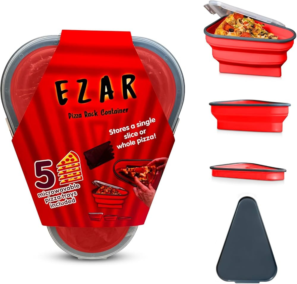 EZAR Pizza Storage Container Collapsible, Pizza Container Expandable, Pizza Saver, Pizza Slice St... | Amazon (US)