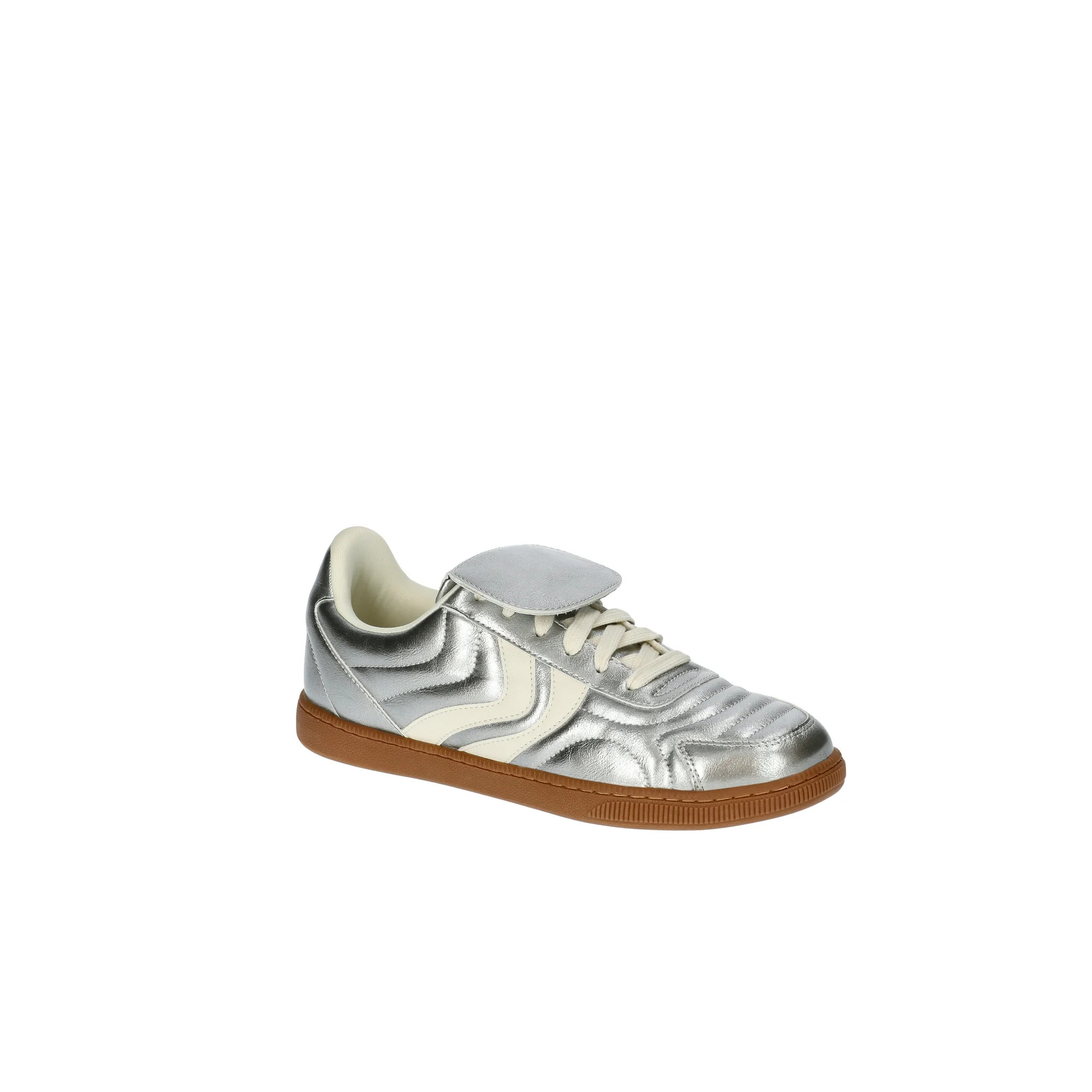 Madden NYC Women's Metallic Faux Leather Sneakers with Fold Over Tongue - Walmart.com | Walmart (US)
