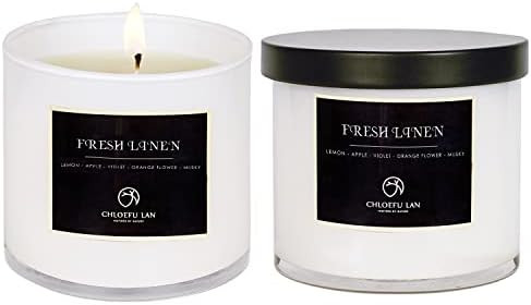 Chloefu LAN Fresh Linen Candles Laundry Candles Non-Toxic Air Freshening Scented Candle Decorativ... | Amazon (US)