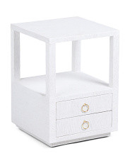 17x17x24 Raffia Quinn 2 Drawer Side Table | TJ Maxx