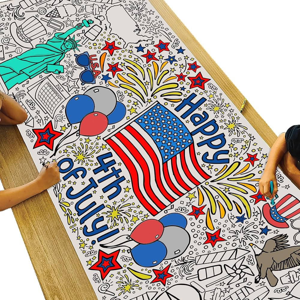 Tiny Expressions Giant Coloring Poster for Kids - Fourth of July | Rolled, Not Folded 30" x 72" C... | Amazon (US)