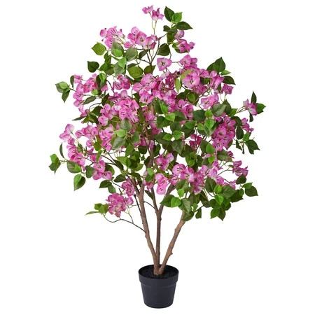 DR.Planzen Artificial Bougainvillea Tree 4FT UV Resistant Faux Bougainvillea Plant Fake Tree Pink Bougainvillea Tree - 390 Leaves 273 Flowers Artificial Plant for Indoor Outdoor Decor | Walmart (US)
