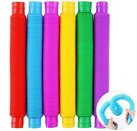 6 Pack Pop Tube Sensory Toys,Stretch Tube for Kids Decompression, Pre-Kindergarten Finger Toys.(6 co | Amazon (US)