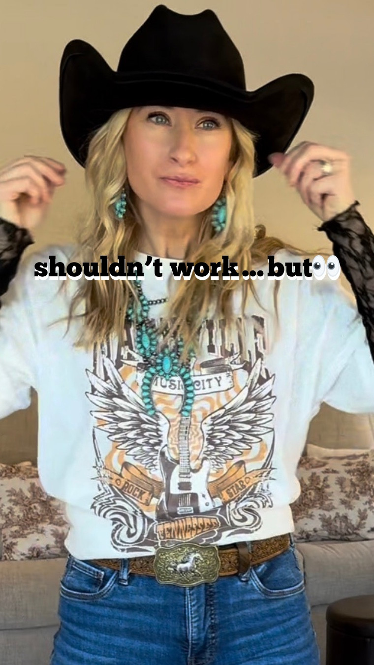 this tee shouldn’t work… but it somehow goes with EVERYTHING 👀
3 easy outfit ideas you can actually wear on repeat

✔️ true to size
✔️ soft + not stiff like some graphic tees
✔️ easy to dress up or down

styled with denim, layers, and a few western details — and one combo just hits different 🤠

#graphictee #westernstyle #cowgirlstyle #everydayoutfits #casualstyle #denimoutfits #outfitideas #ltkstyle #ltkfinds #springoutfits

#LTKFestival #LTKSeasonal #LTKootd