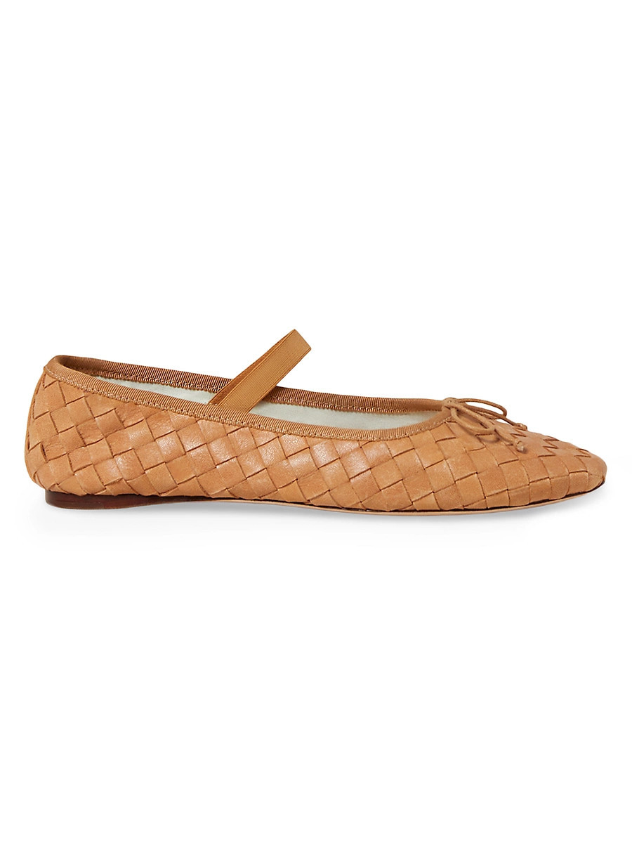 Women's Leonie Leather Ballet Flats - Honey - Size 9.5 | Saks Fifth Avenue