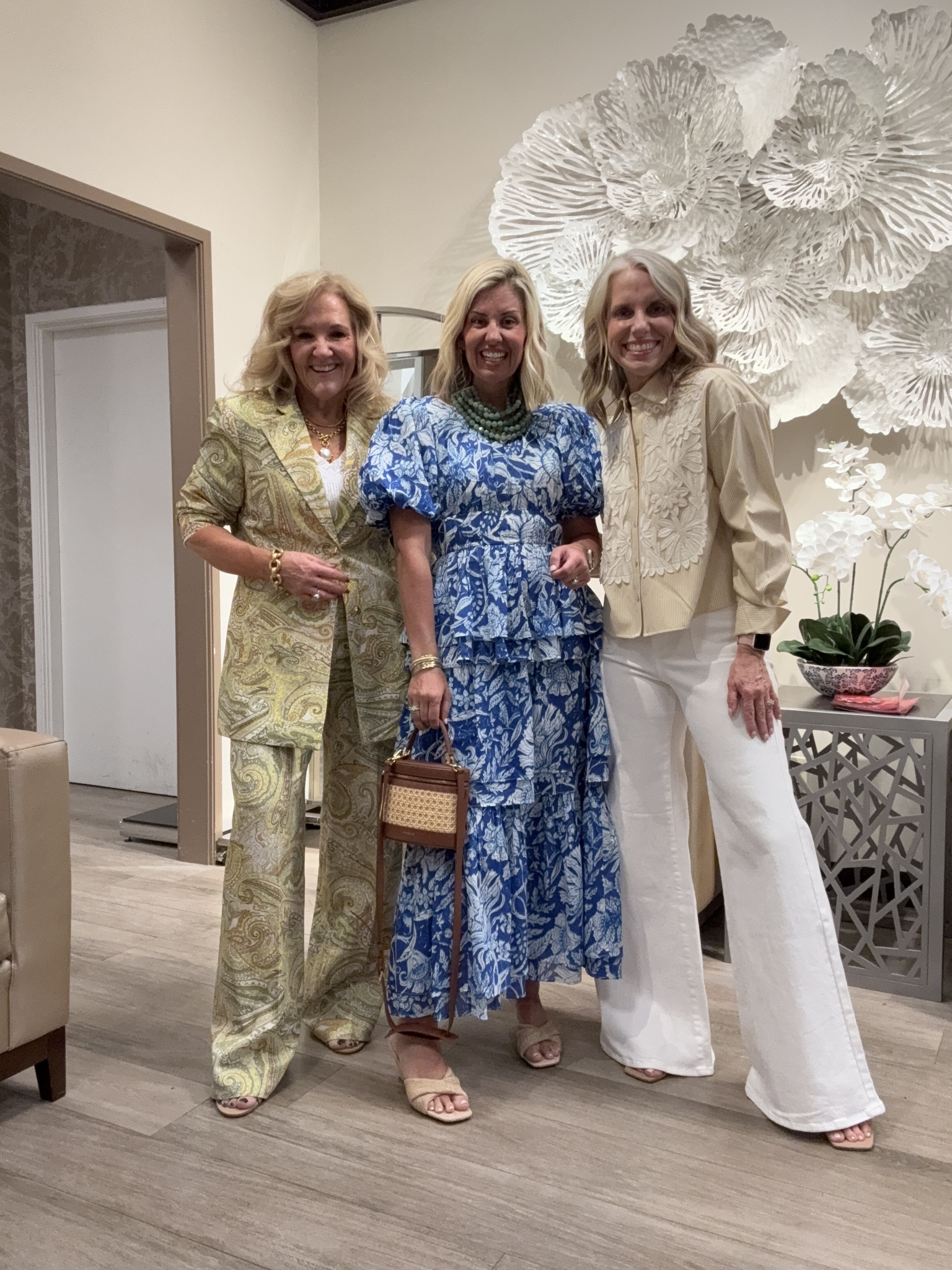 Dillards try-on with my friends! Need a special event outfit? I have some great ideas. 
My suit runs true to size. I’m wearing a 6 in the pants but they were too tight and didn’t have an 8. 
Jacket I usually size up to a 10 and I kind of liked that roomier fit. 

We are all 5’3 and wearing 3” heels 

#LTKPetite #LTKWedding #LTKOver40