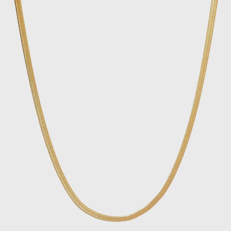 Small Flat Herringbone Chain Necklace - Universal Thread™ Worn Gold | Target