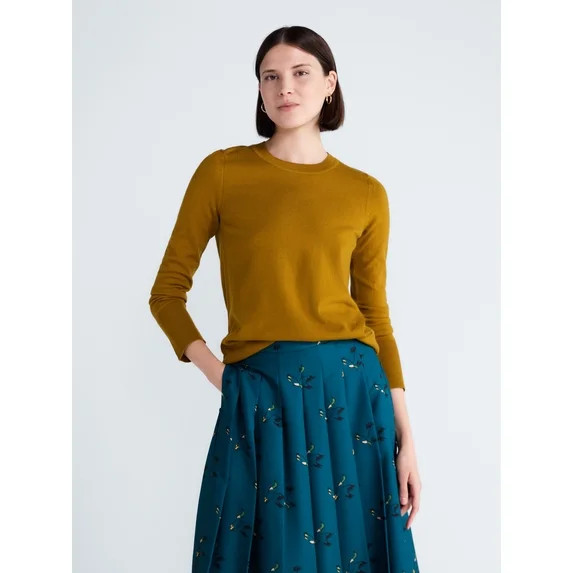 Free Assembly Women's and Women's Plus Cozy Yarn Crewneck Sweater, Midweight, Sizes XS-4X | Walmart (US)