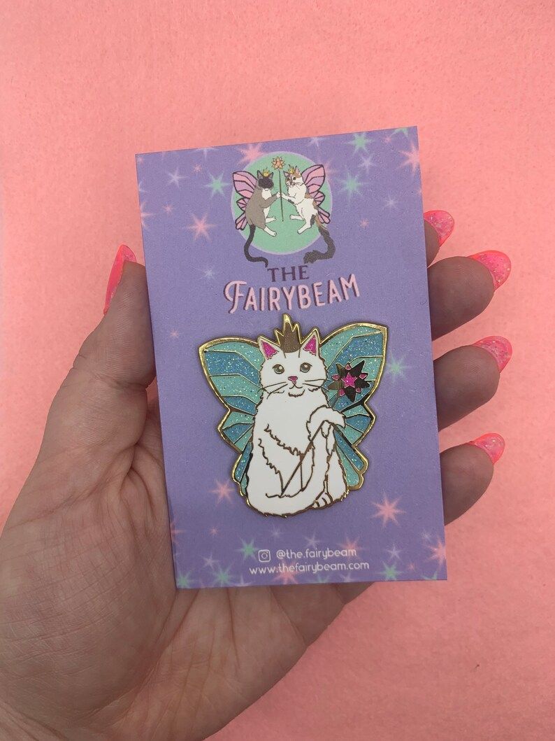 2 Kitty Fairy Enamel Pin With Glitter - Etsy | Etsy (US)