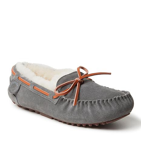 Fireside By Dearfoams Women's Victoria Shearling Moccasin Slippers | HSN