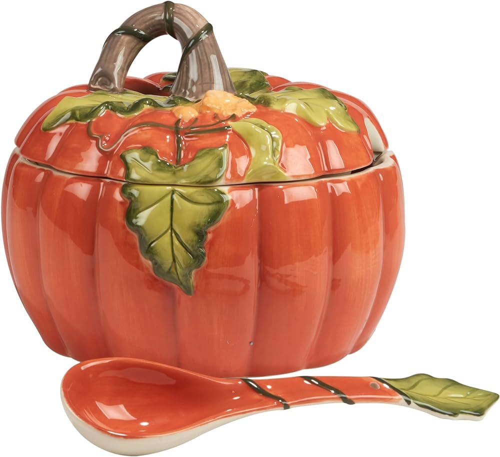 Certified International Harvest Morning Pumpkin Tureen with Ladle, 112 oz, Multicolored | Amazon (US)