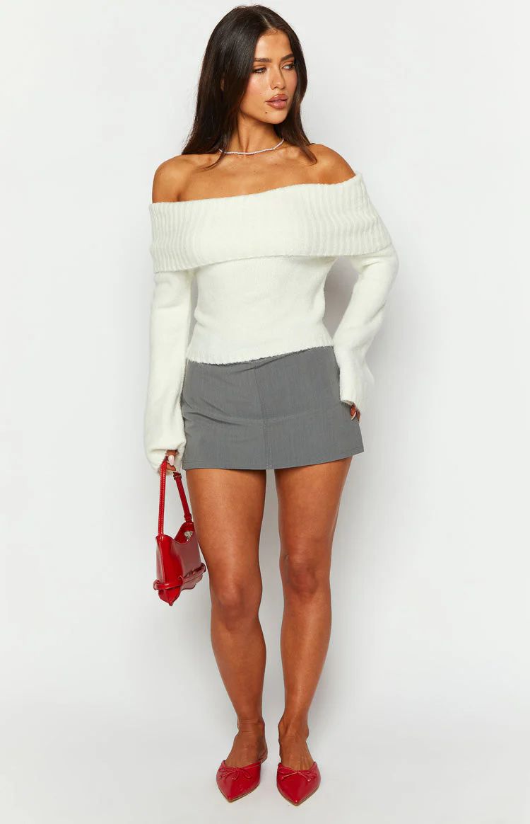 Joey Cream Off Shoulder Sweater | Beginning Boutique (US)