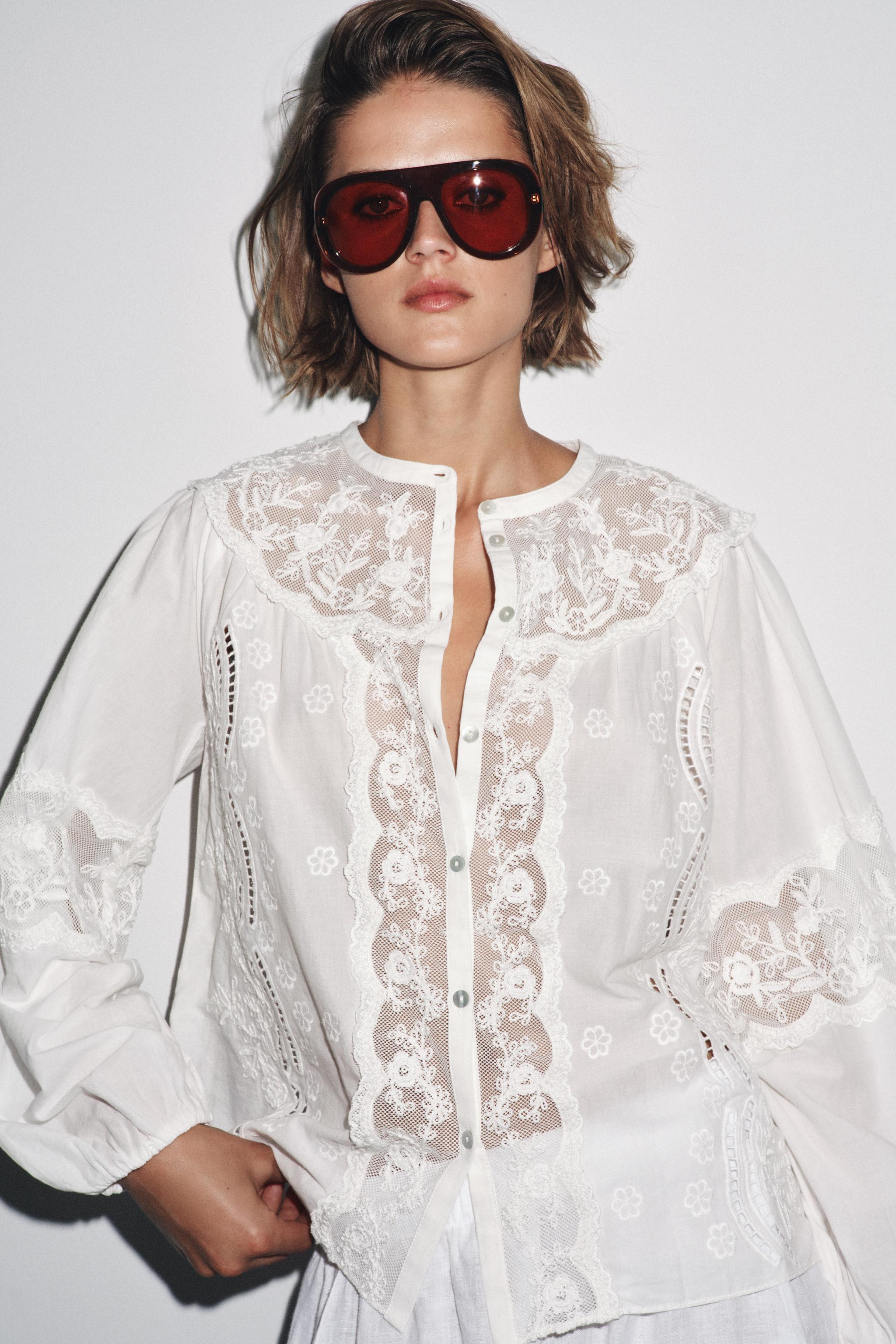 ZW COLLECTION EMBROIDERED SHIRT | Zara US