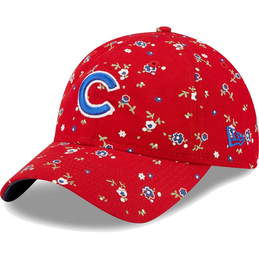 Women's Chicago Cubs New Era Red Floral 9TWENTY Adjustable Hat | MLB Shop