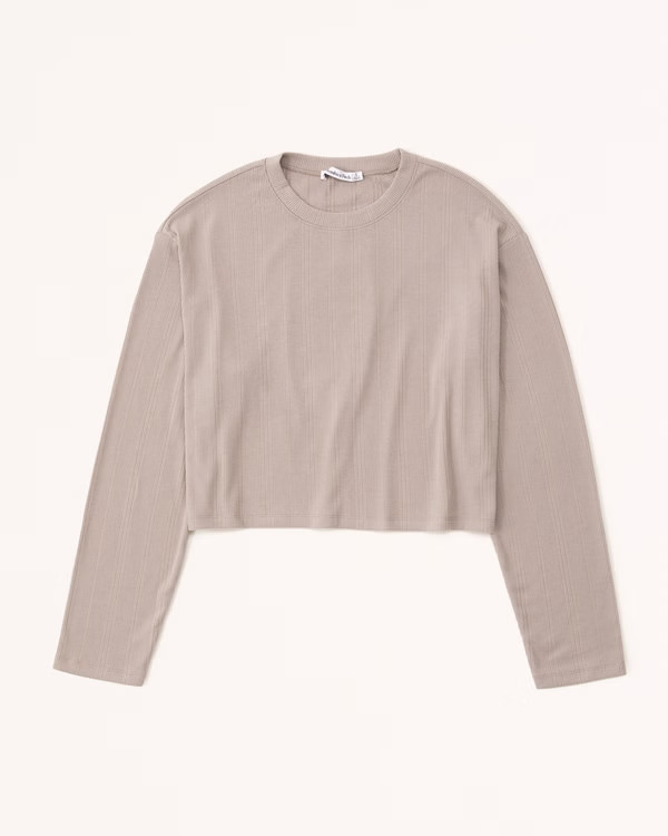 Women's Cozy Rib Long-Sleeve Sleep Top | Women's Intimates & Sleepwear | Abercrombie.com | Abercrombie & Fitch (US)