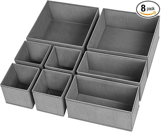 Drawer Organizer Clothes, 8 Pack Underwear Drawer Organizer, Foldable Closet Organizers and Stora... | Amazon (US)
