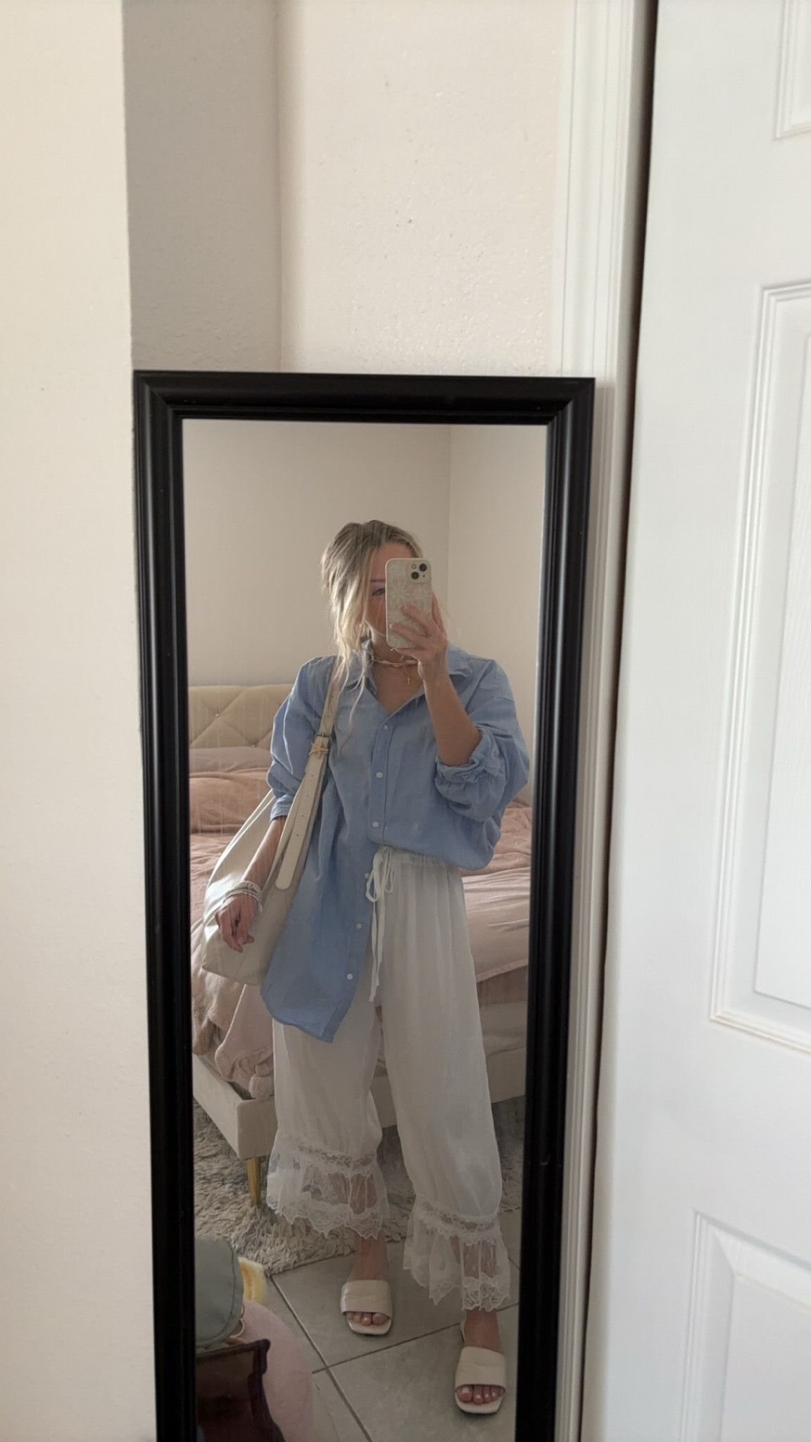 Casual summer outfit🤍 wearing the comfiest cutest bloomer pants - true to size! Wearing size xl in the blue button down for an oversized fit!

#LTKootd #LTKSeasonal